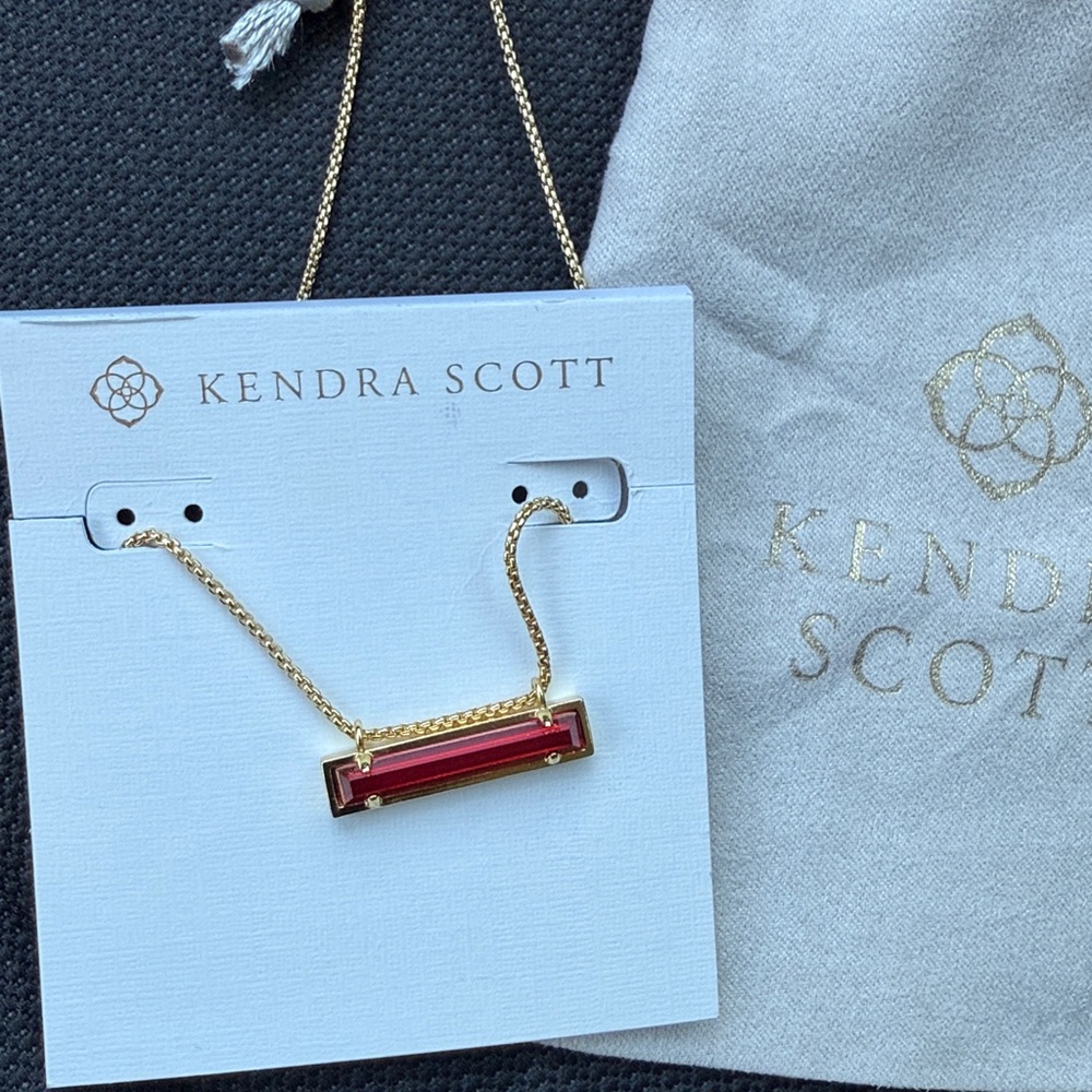 Kendra Scott Red Bar Pendant Necklace - Picture 2 of 3